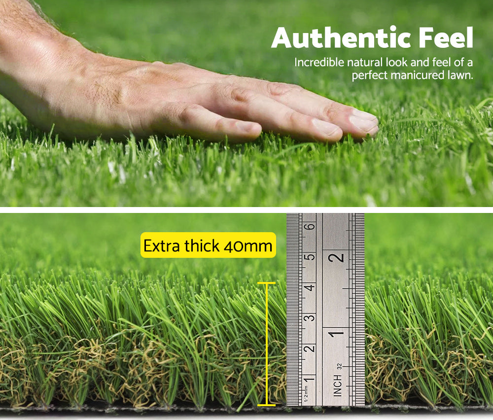 Mobi Artificial Grass Synthetic Fake Lawn 10-60SQM Turf Plastic Plant 40mm - Sunyee