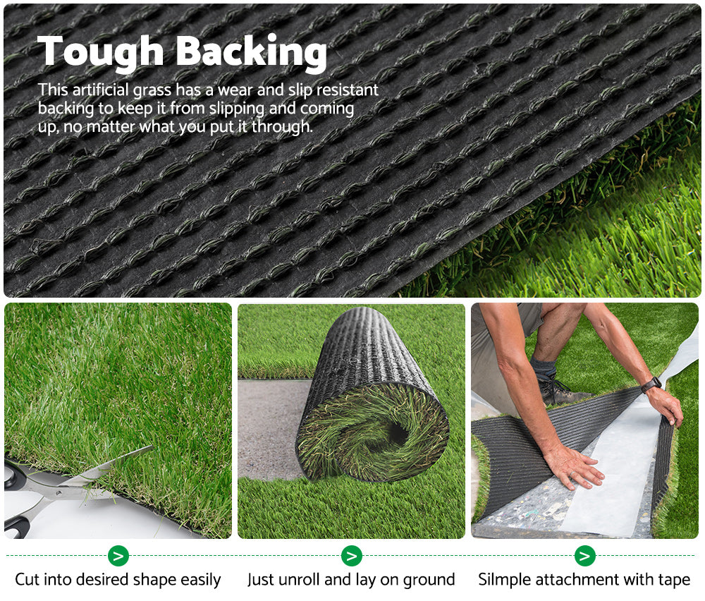 MOBI OUTDOOR Artificial Grass Synthetic Fake Lawn 2mx5m Turf Plastic Plant 40mm - Sunyee