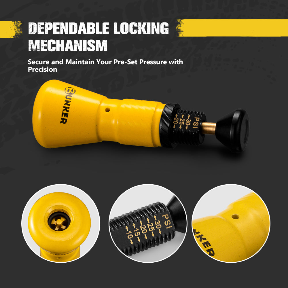 Bunker Indust Tyre Deflators x4 Air Deflator 10~30 PSI Valve Core Tool With LED - Sunyee