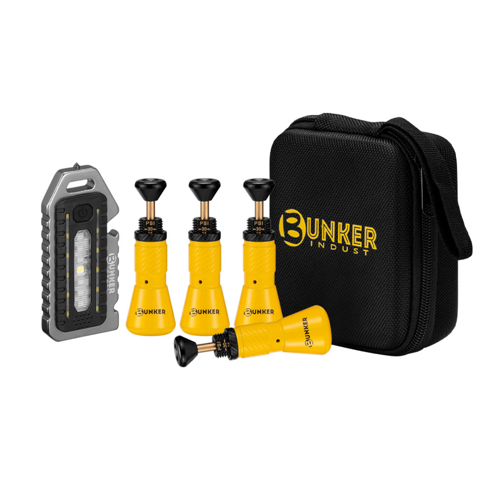 Bunker Indust Tyre Deflators x4 Air Deflator 10~30 PSI Valve Core Tool With LED - Sunyee