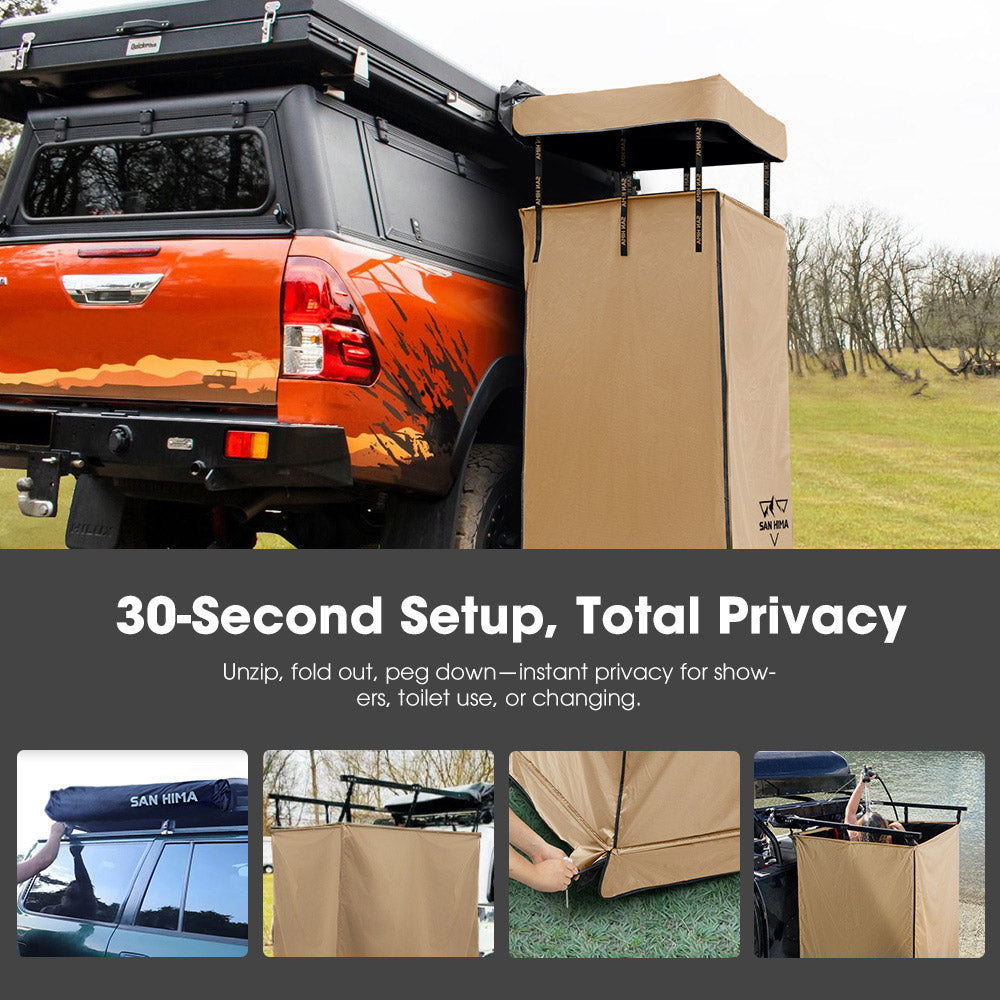 San Hima Camping Shower Tent Awning Fold-Out Instant Ensuite Change Room - Sunyee