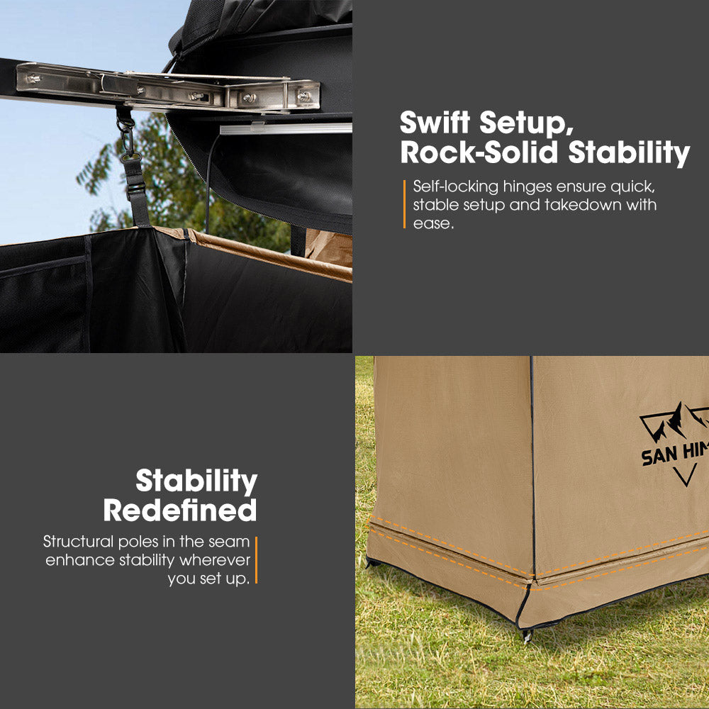 San Hima Camping Shower Tent Awning Fold-Out Instant Ensuite Change Room - Sunyee
