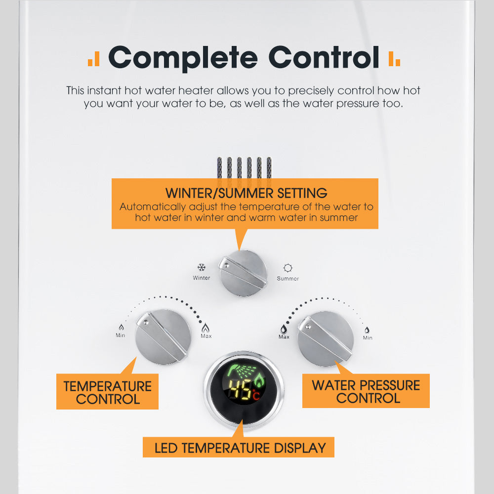 San Hima Camping Shower Tent Awning Fold-Out Instant Ensuite + 8L Gas Hot Water Heater - Sunyee