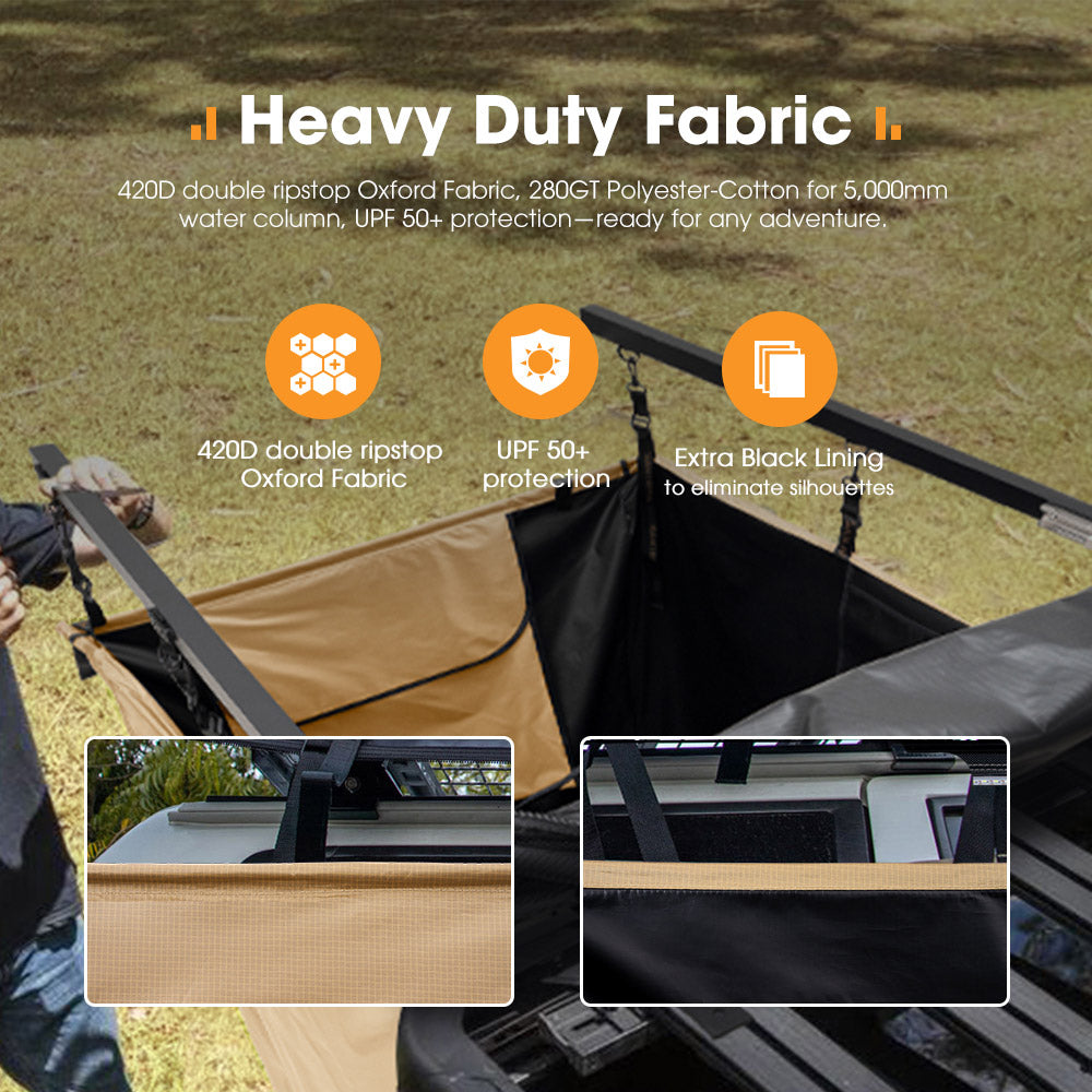 San Hima Camping Shower Tent Awning Fold-Out Instant With 8L Gas Hot Water Heater - Sunyee