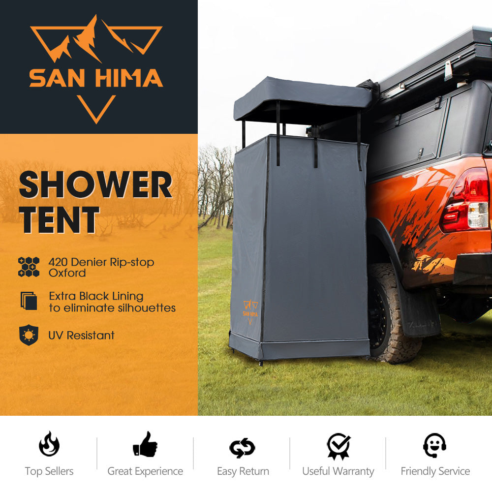 San Hima Shower Tent Awning Fold-Out Instant Ensuite Built-in LED Camping Change - Sunyee