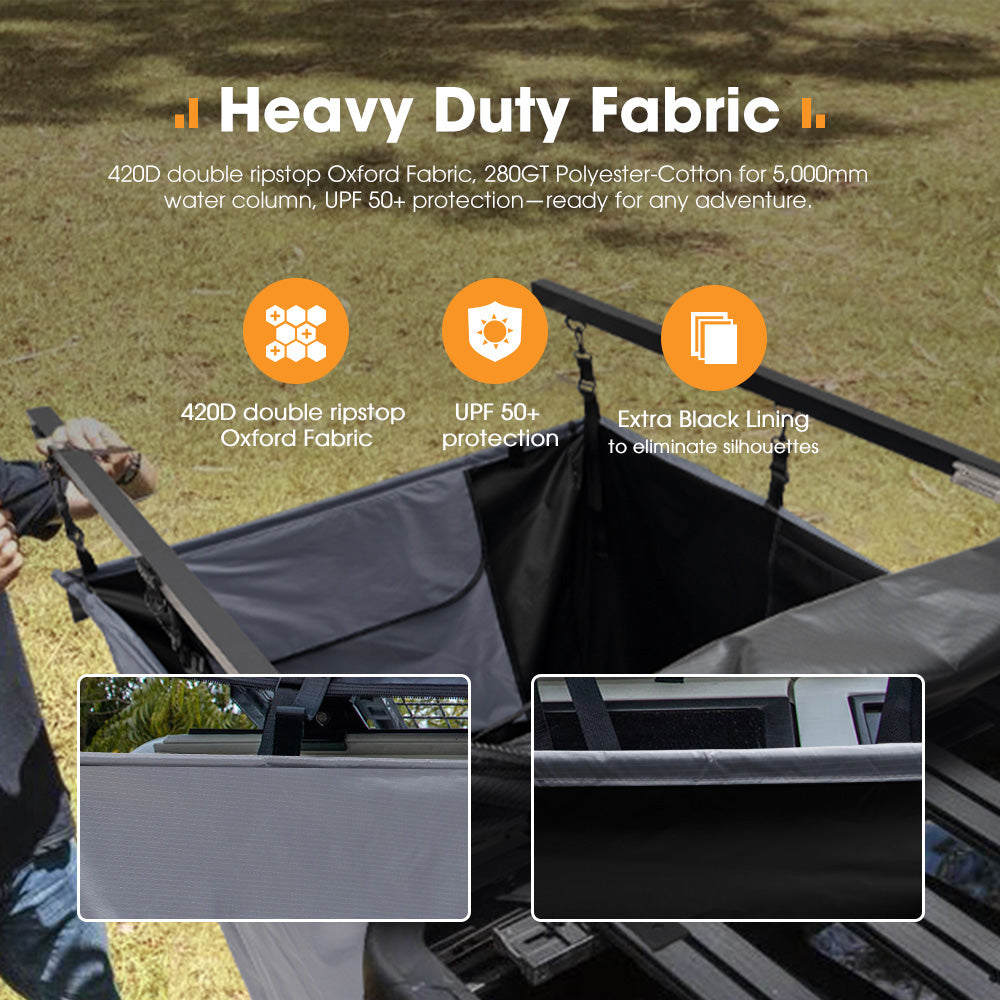 San Hima Shower Tent Awning Fold-Out Instant Ensuite Built-in LED Camping Change - Sunyee