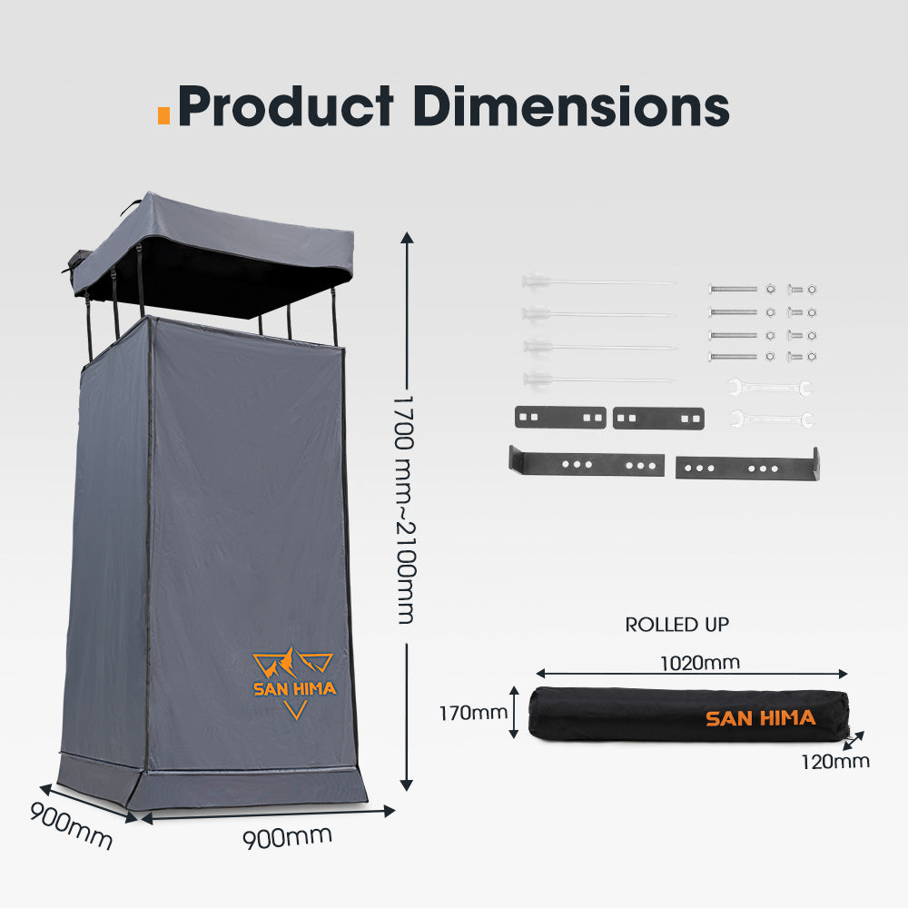 San Hima Shower Tent Awning Fold-Out Instant Ensuite Built-in LED Camping Change - Sunyee