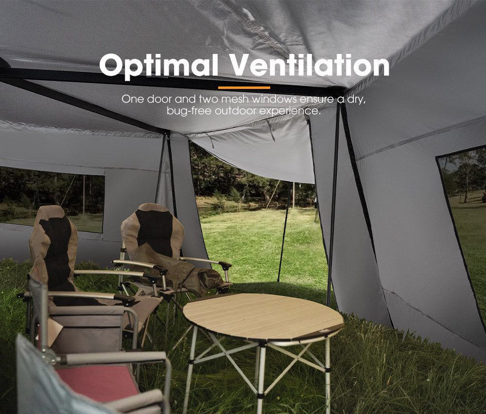 San Hima 270 Degree Awning With Side Wall Free-Standing Extension + "L" Bracket - Sunyee