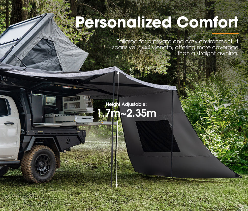 San Hima 270 Degree Awning With Side Wall Free-Standing Extension + "L" Bracket - Sunyee