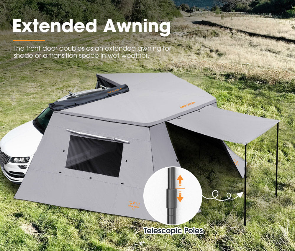 San Hima 270 Degree Awning With Side Wall Free-Standing Extension + "L" Bracket - Sunyee