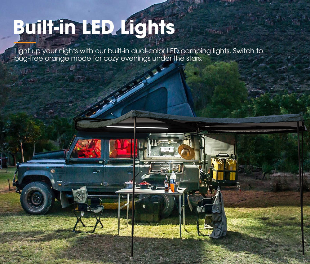 San Hima 270 Degree Awning With Side Wall Free-Standing Extension + "L" Bracket - Sunyee