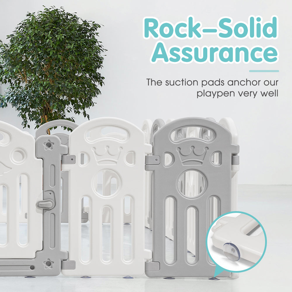 Playpals Kids Playpen Baby Safety Gate Toddler Fence Child Play 18/22/24 Panels - Sunyee