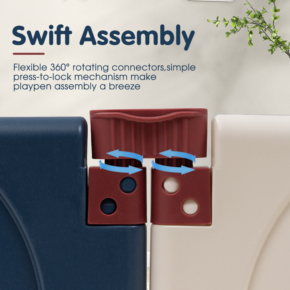 Playpals Kids Playpen Baby Large Safety Gate Toddler Fence Child Play 16 Panels - Sunyee