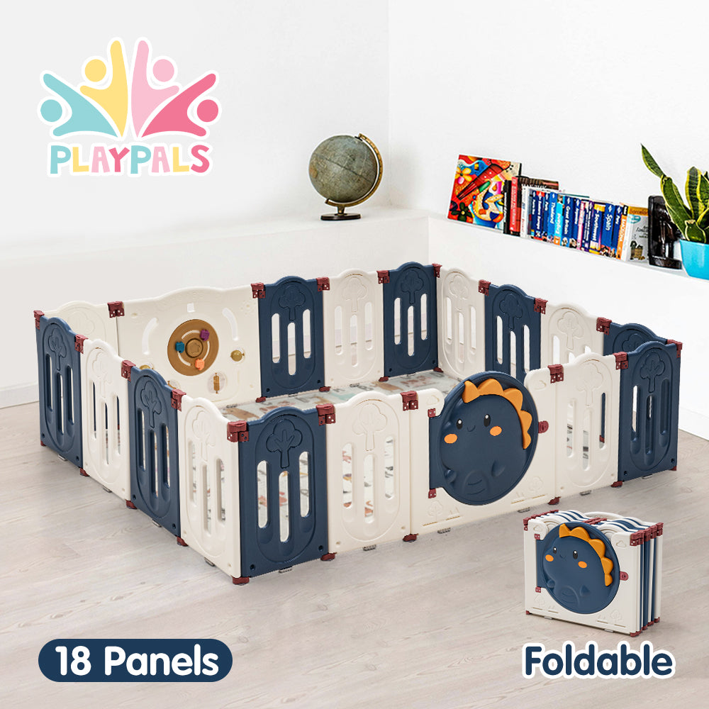 Playpals Kids Playpen Baby Large Safety Gate Toddler Fence Child Play 18 Panels - Sunyee