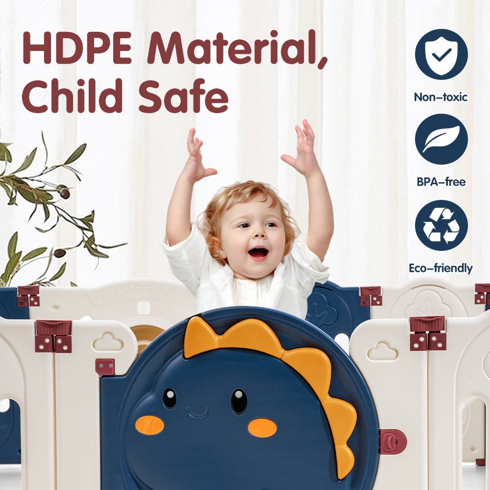 Playpals Kids Playpen Baby Large Safety Gate Toddler Fence Child Play 20 Panels - Sunyee