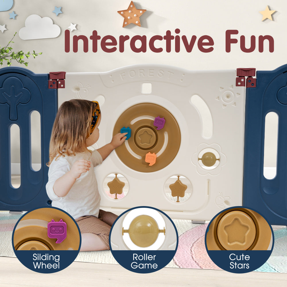 Playpals Kids Playpen Baby Large Safety Gate Toddler Fence Child Play 20 Panels - Sunyee