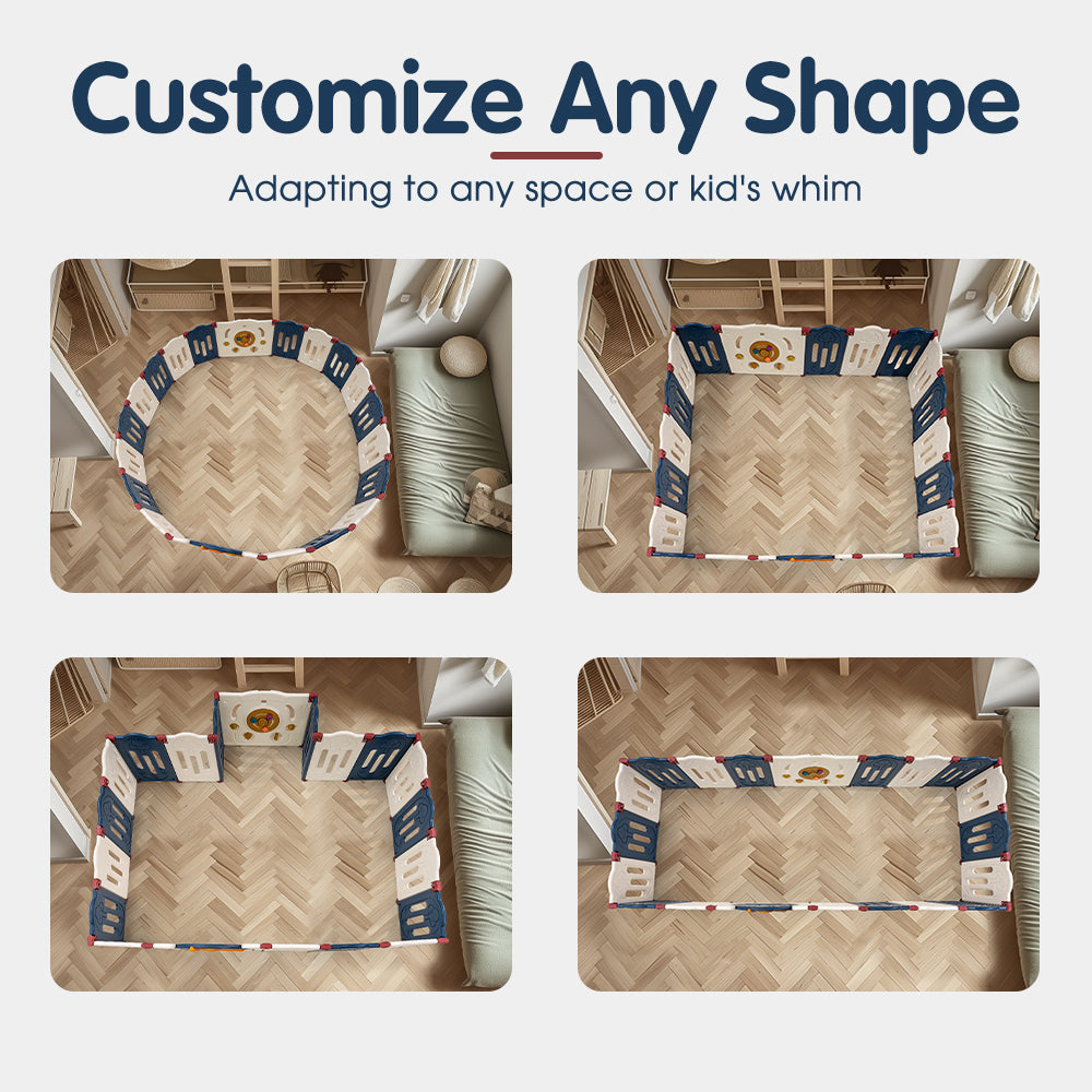 Playpals Kids Playpen Baby Large Safety Gate Toddler Fence 14/16/18/20 Panels - Sunyee