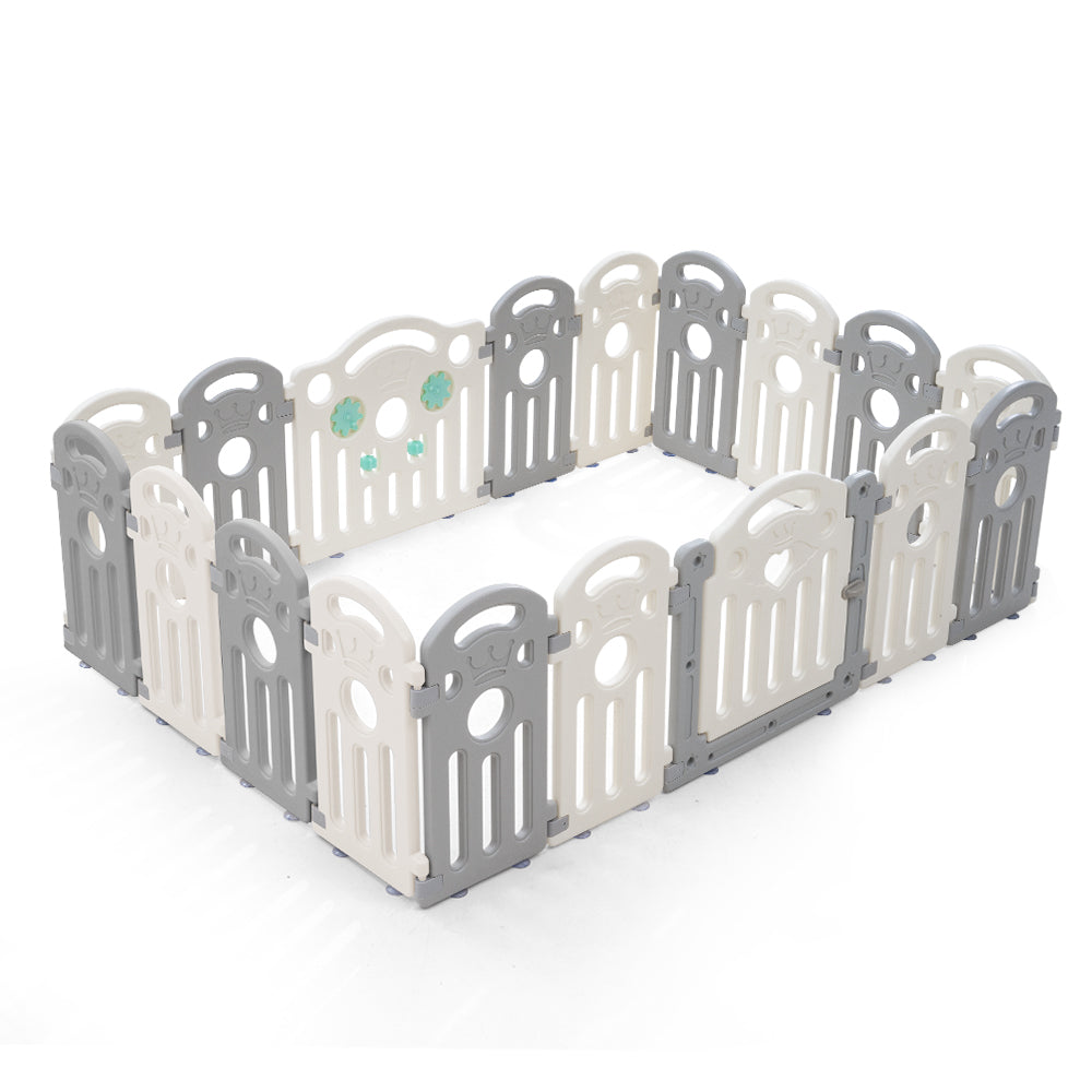 Playpals Kids Playpen Baby Safety Gate Toddler Fence Child Play Game 18 Panels - Sunyee