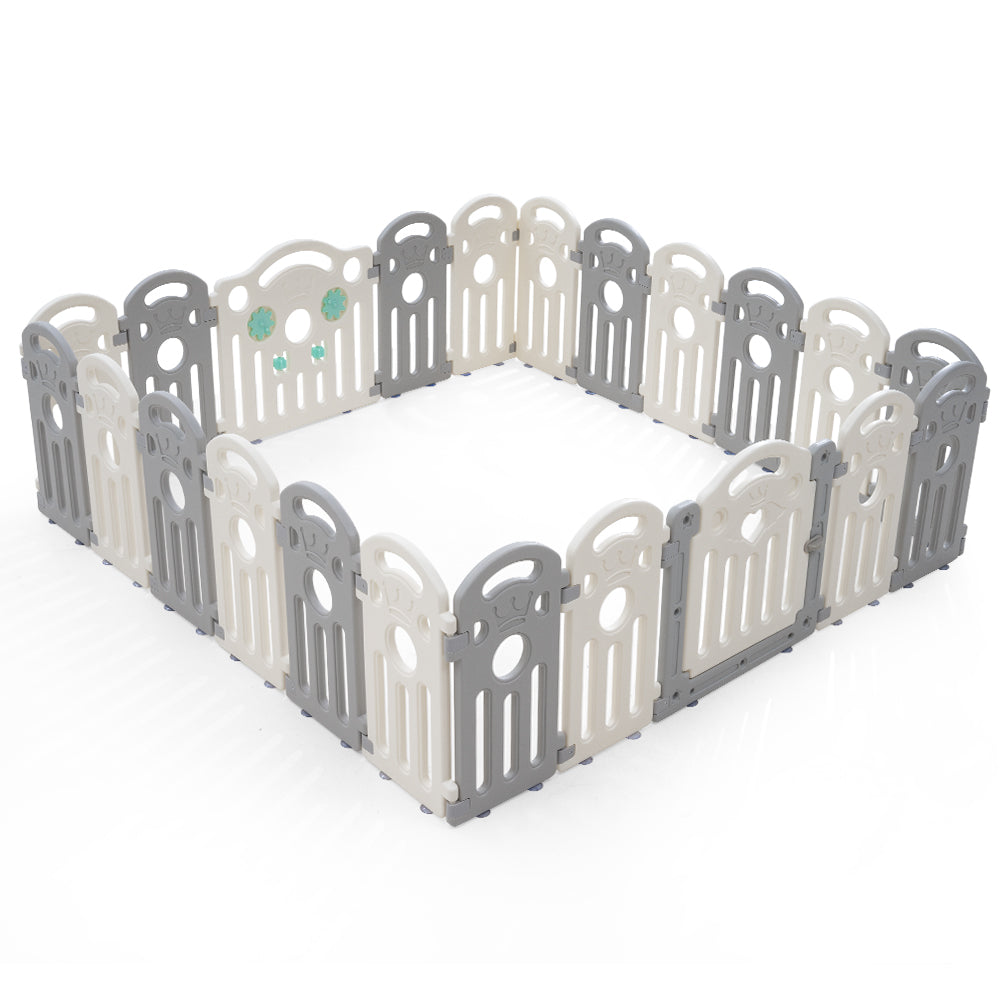 Playpals Kids Playpen Baby Safety Gate Toddler Fence Child Play 18/22/24 Panels - Sunyee