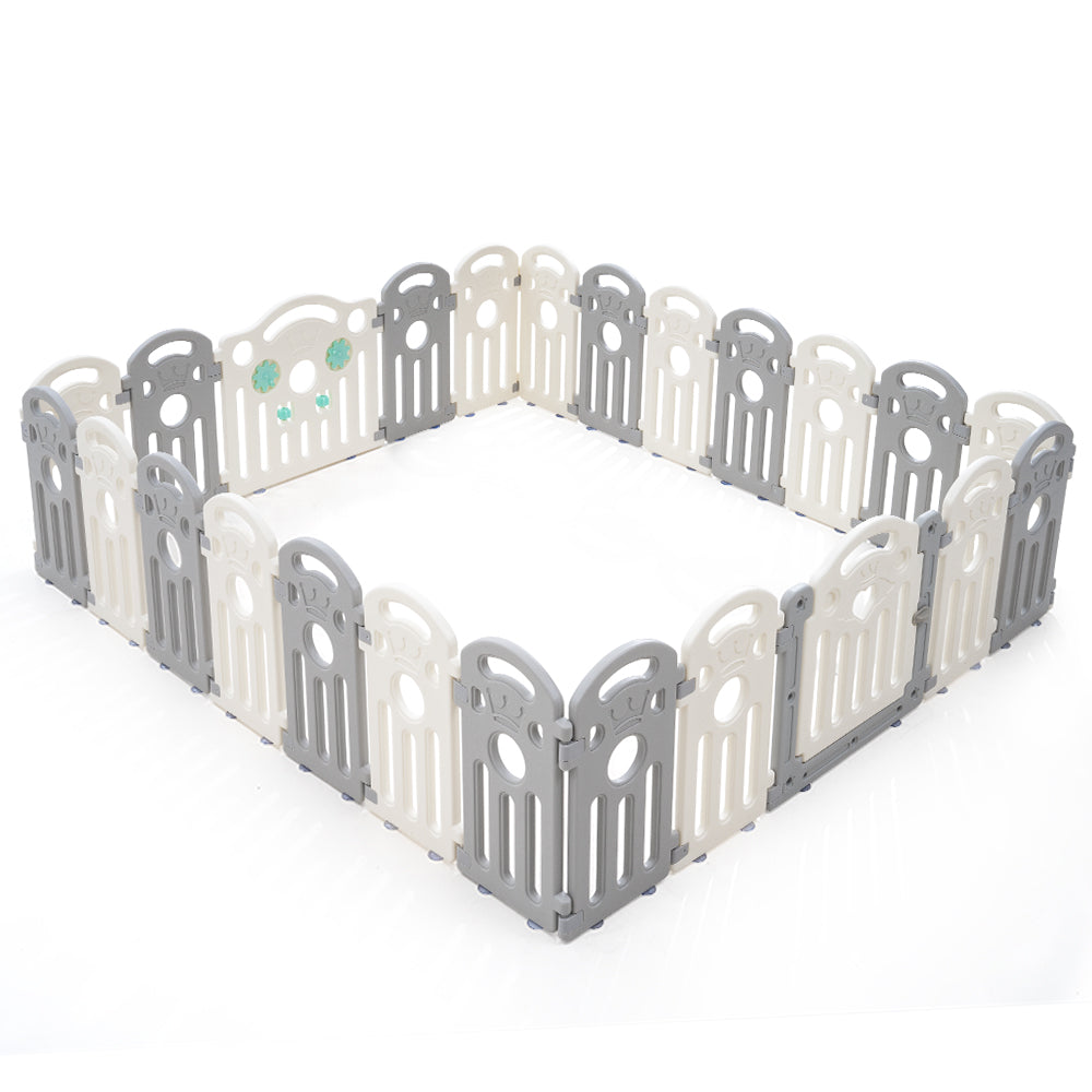 Playpals Kids Playpen Baby Safety Gate Toddler Fence Child Play Game 24 Panels - Sunyee
