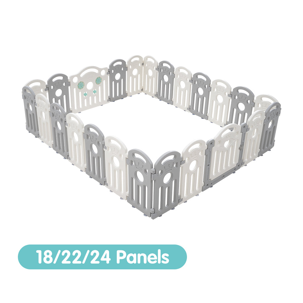 Playpals Kids Playpen Baby Safety Gate Toddler Fence Child Play 18/22/24 Panels - Sunyee