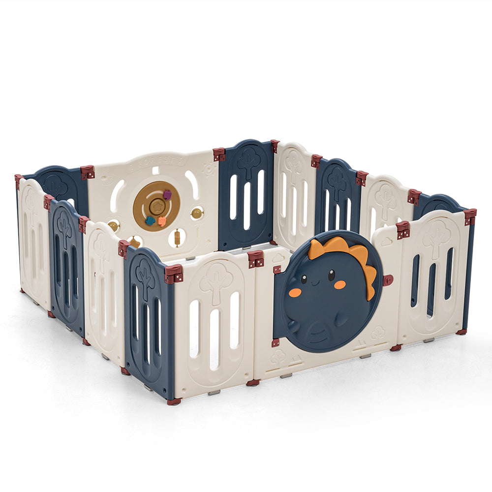Playpals Kids Playpen Baby Large Safety Gate Toddler Fence Child Play 14 Panels - Sunyee