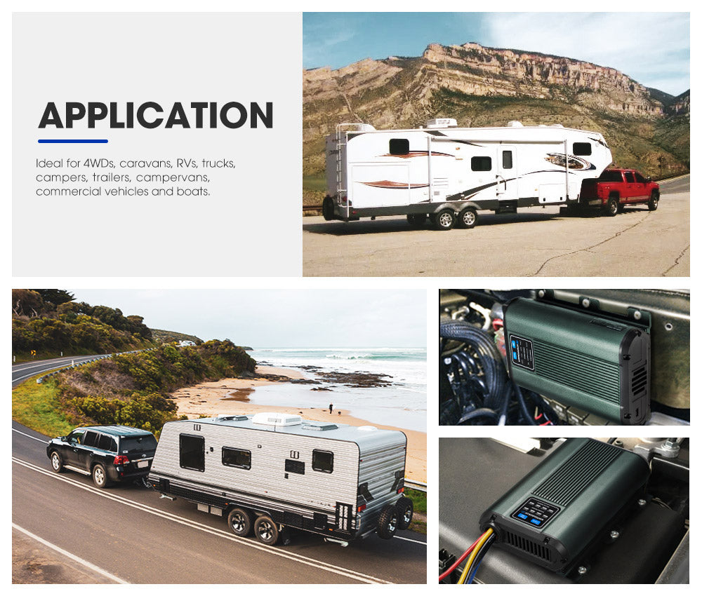 Atem Power 12V 60A DC to DC Battery Charger MPPT Dual Battery System lLithium AGM - Sunyee