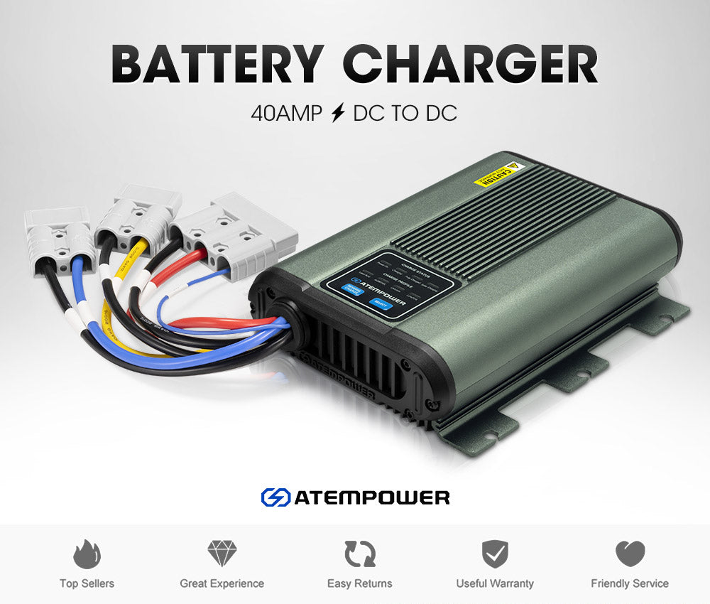 Atem Power 12V 40A DC to DC Battery Charger MPPT Dual Battery Lithium LifePO4 AGM - Sunyee