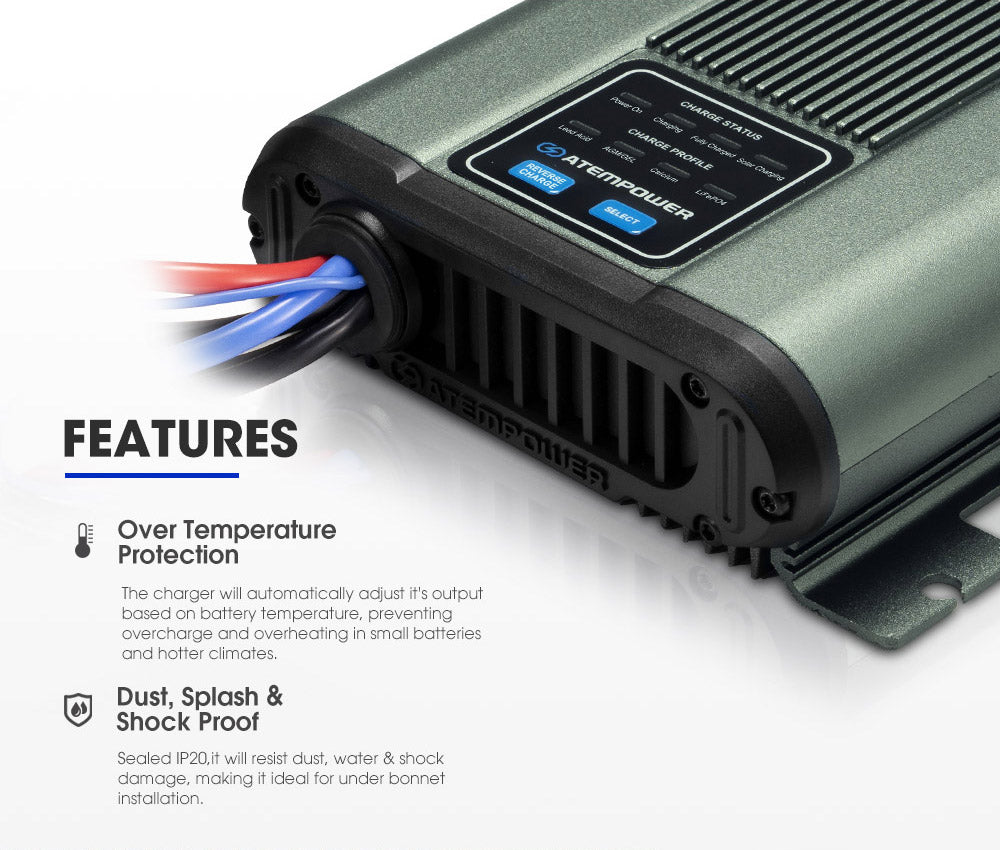 Atem Power 12V 40A DC to DC Battery Charger MPPT Dual Battery Lithium LifePO4 AGM - Sunyee