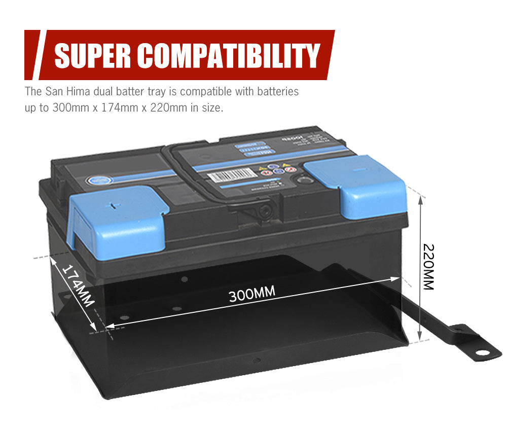 San Hima Dual Battery Tray for Nissan Patrol GU Wagon TD42 4.2L ZD30 3.0L - Sunyee