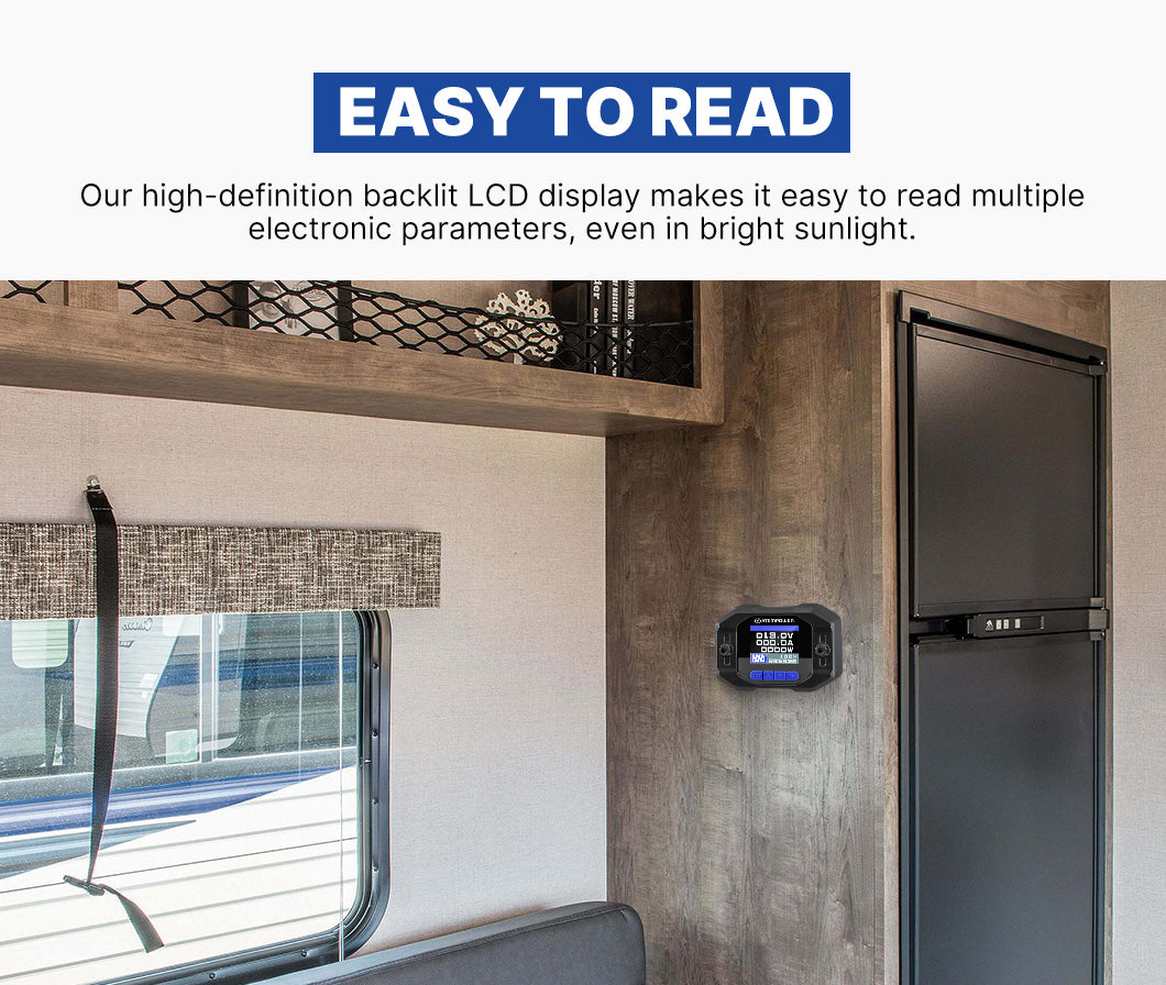 Atem Power Battery Monitor High Low Voltage w/Shunt Wire 12V Battery 100A - Sunyee