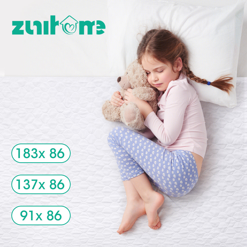 ZUNI Bed Pad Waterproof Protector Underpad Washable 2PCS 91/137/183CM - Sunyee