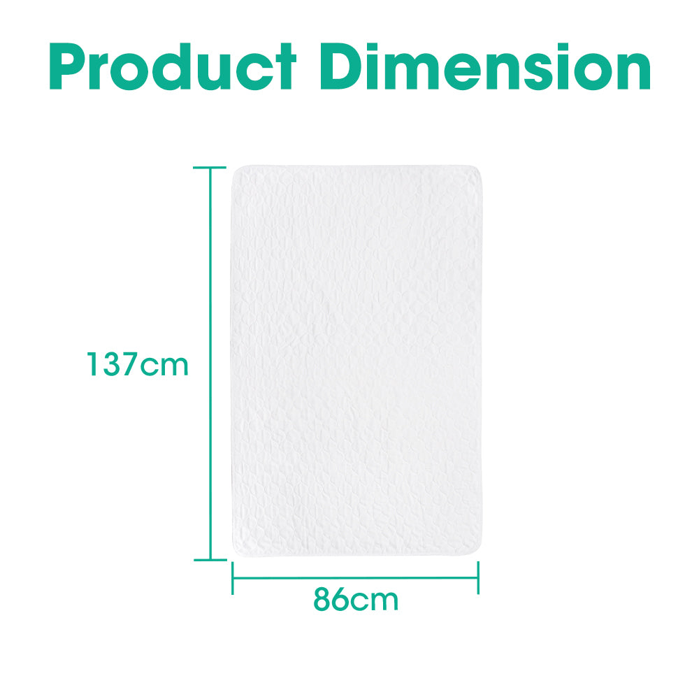 ZUNI Bed Pad Waterproof Protector Incontinence Underpad Washable 137CM 2PCS - Sunyee