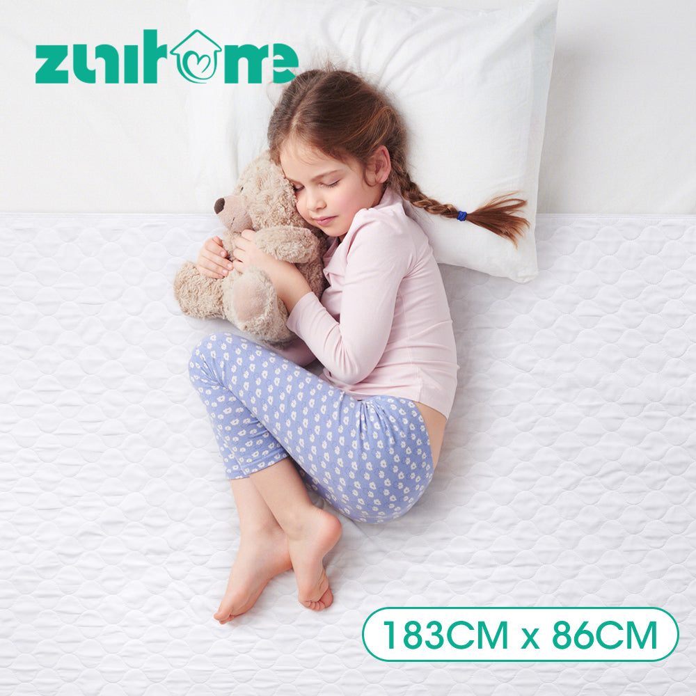 ZUNI Bed Pad Waterproof Protector Incontinence Underpad Washable 183CM 2PCS - Sunyee
