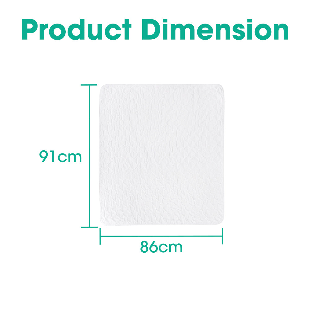 ZUNI Bed Pad Waterproof Protector Incontinence Underpad Washable 91CM 2PCS - Sunyee