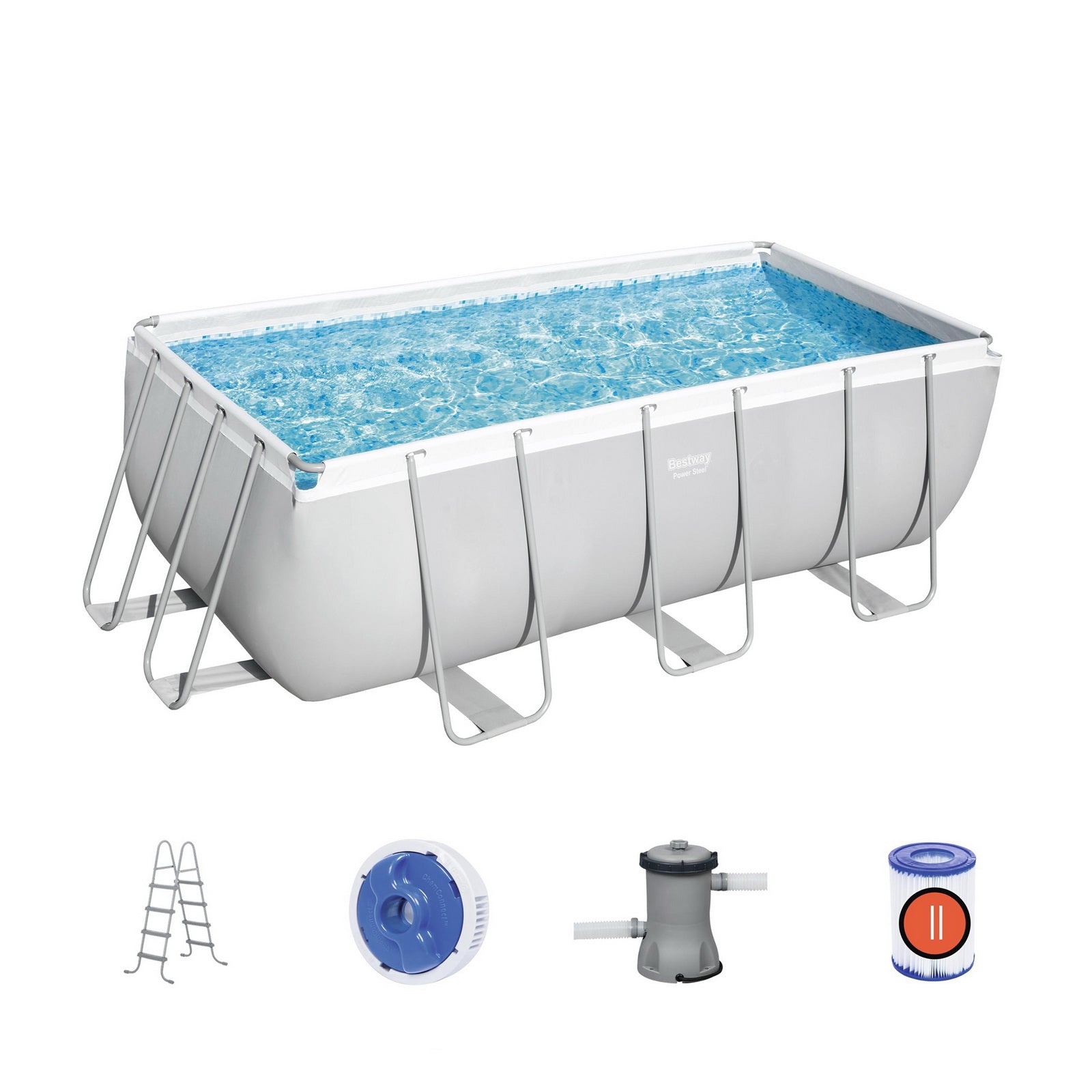 Bestway Swimming Pool Rectangular Above Ground Pools Filter Pump With Ladder - Sunyee