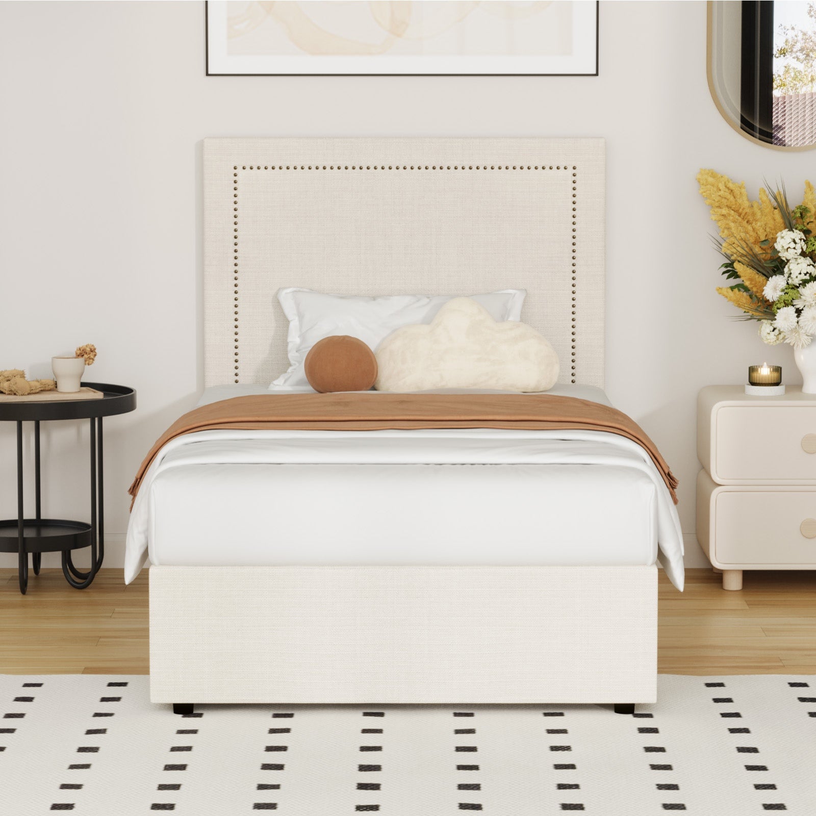 Oikiture Bed Frame King Single Gas Lift Base with Storage ADI - Sunyee