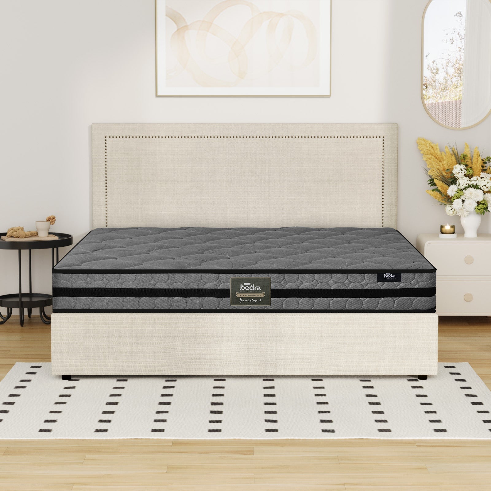 Oikiture Bed Frame Double Size Gas Lift Storage Beds With Mattress Set ADI - Sunyee