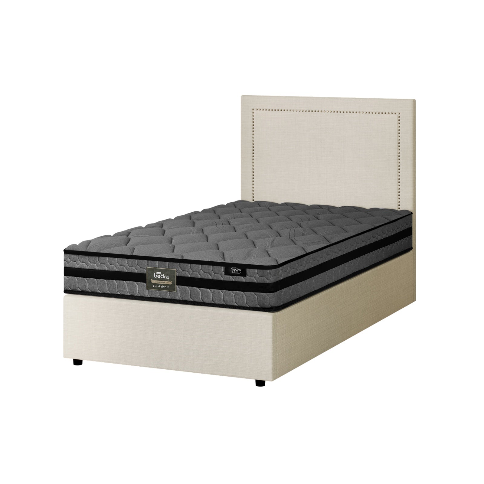 Oikiture Bed Frame King Single Size Gas Lift Storage Beds With Mattress Set ADI - Sunyee