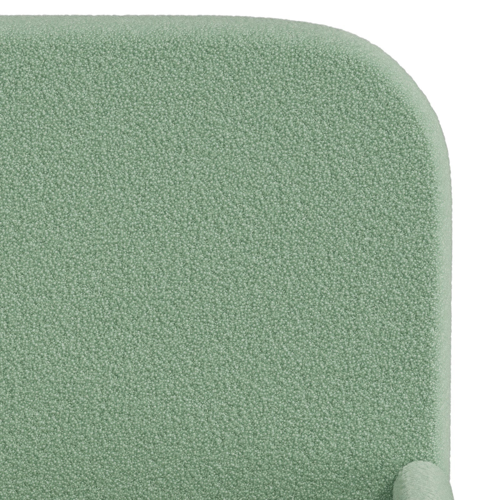 Oikiture Kids Bed Frame Single Size Base with Side Guard Rails Boucle Green