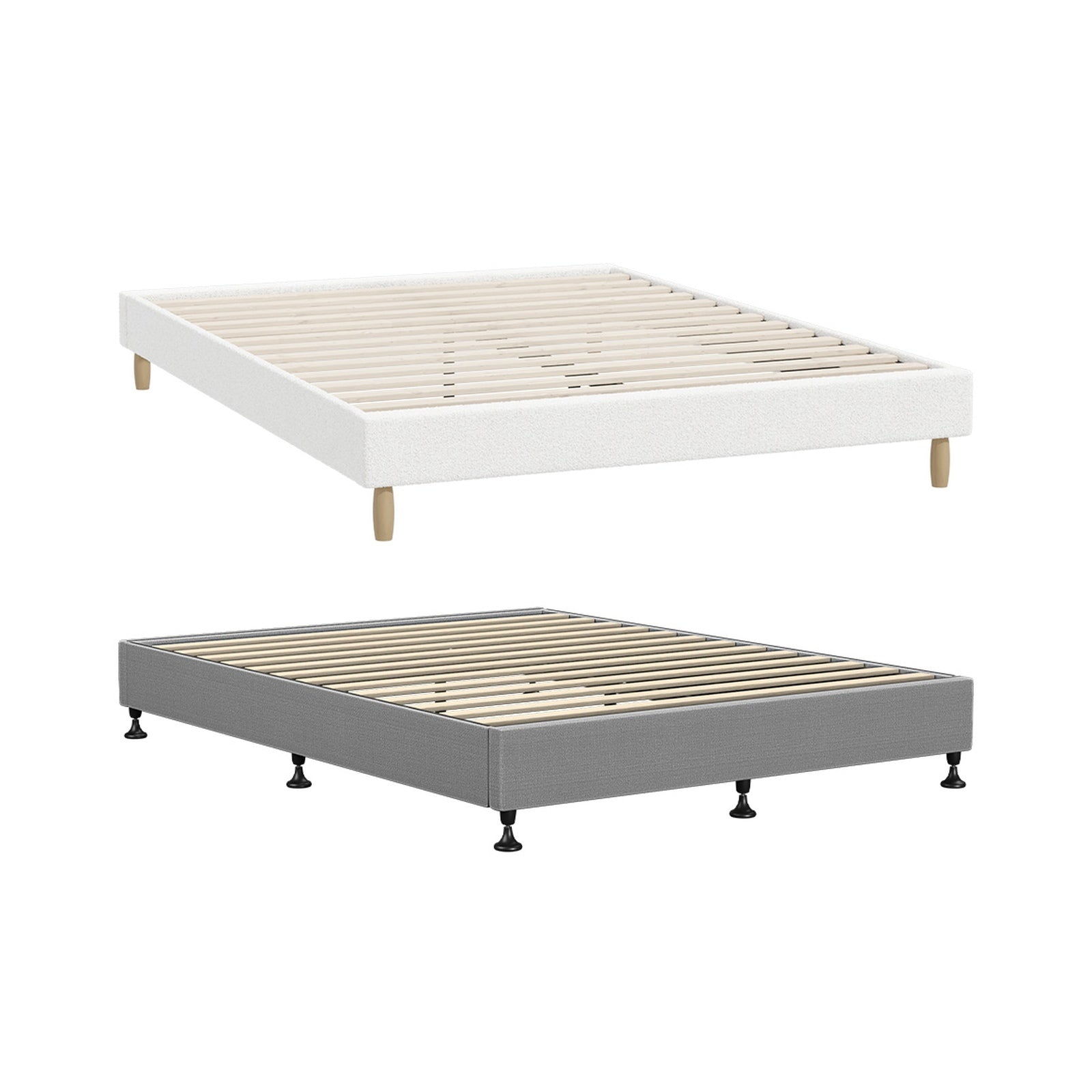 Oikiture Bed Frame Queen Double King Single Bed Base Platform Fabric - Sunyee