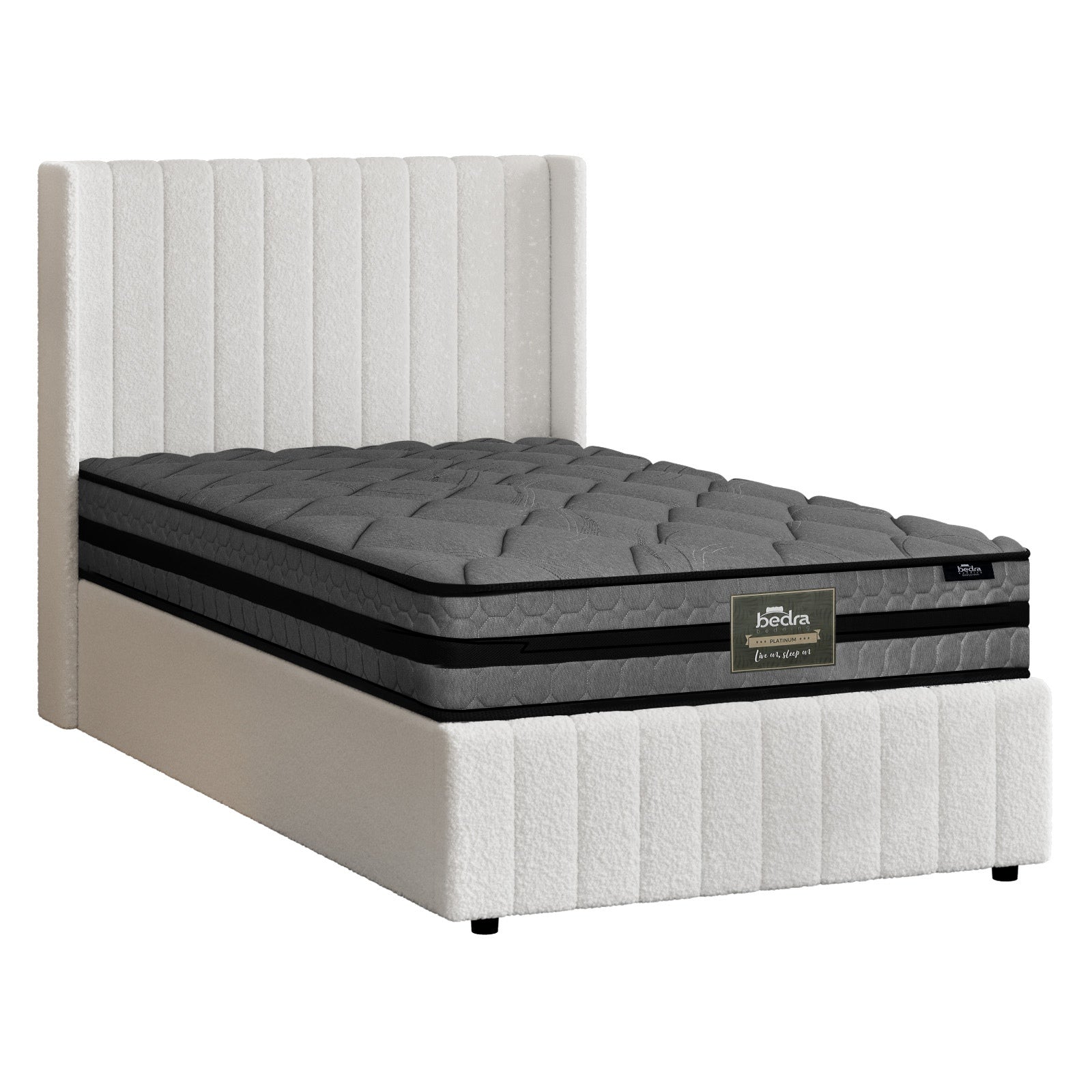Oikiture Bed Frame Queen Double King Single Gas Lift Storage & Mattress Set BILY - Sunyee