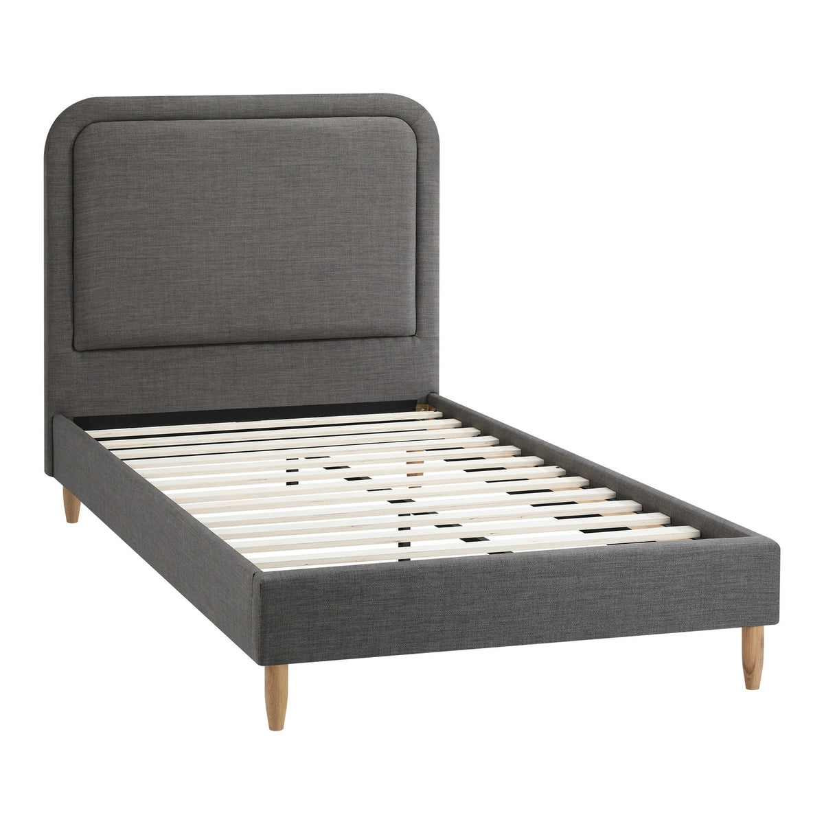 Oikiture Bed Frame King Single Beds Base Platform Fabric Grey BOB - Sunyee