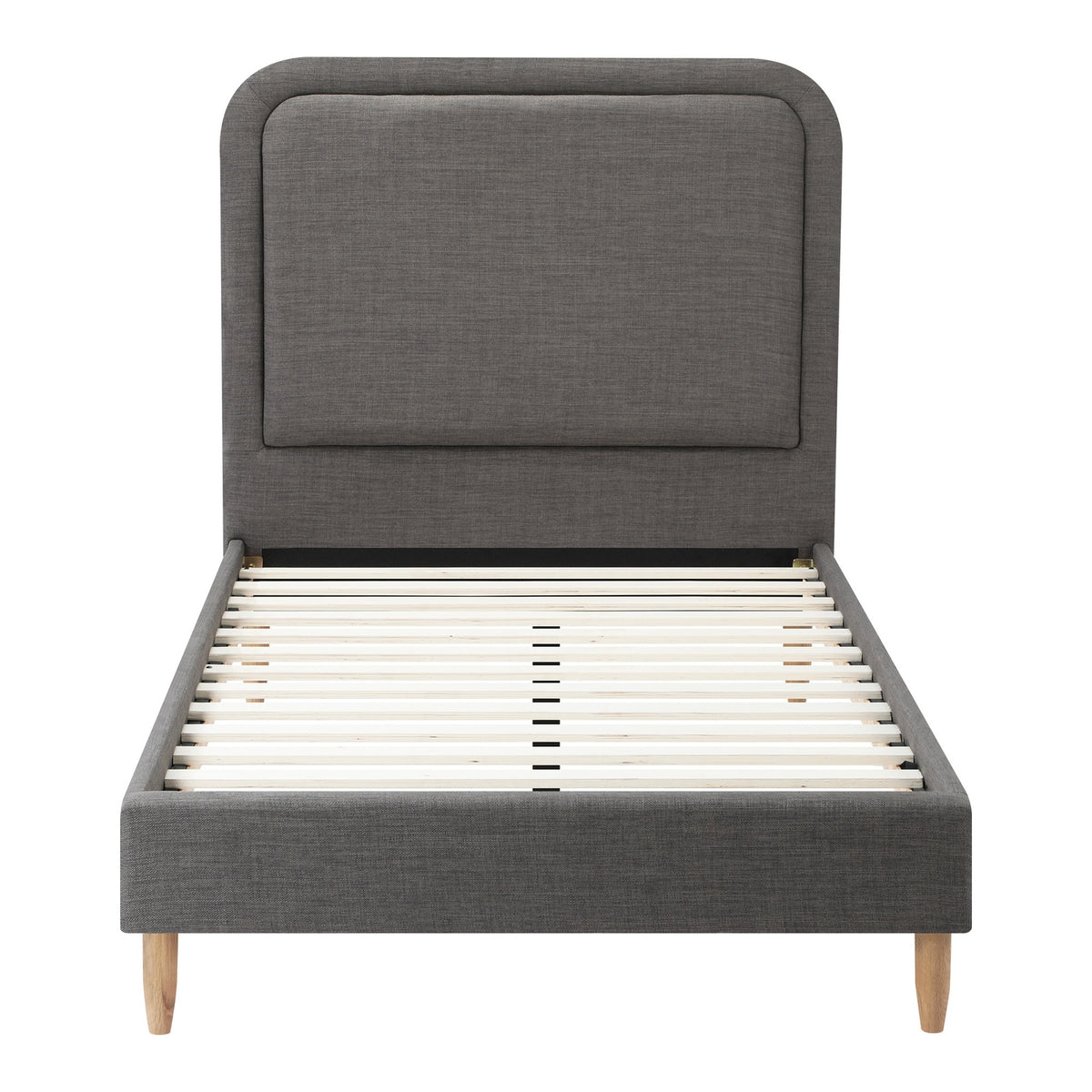 Oikiture Bed Frame King Single Beds Base Platform Fabric Grey BOB - Sunyee
