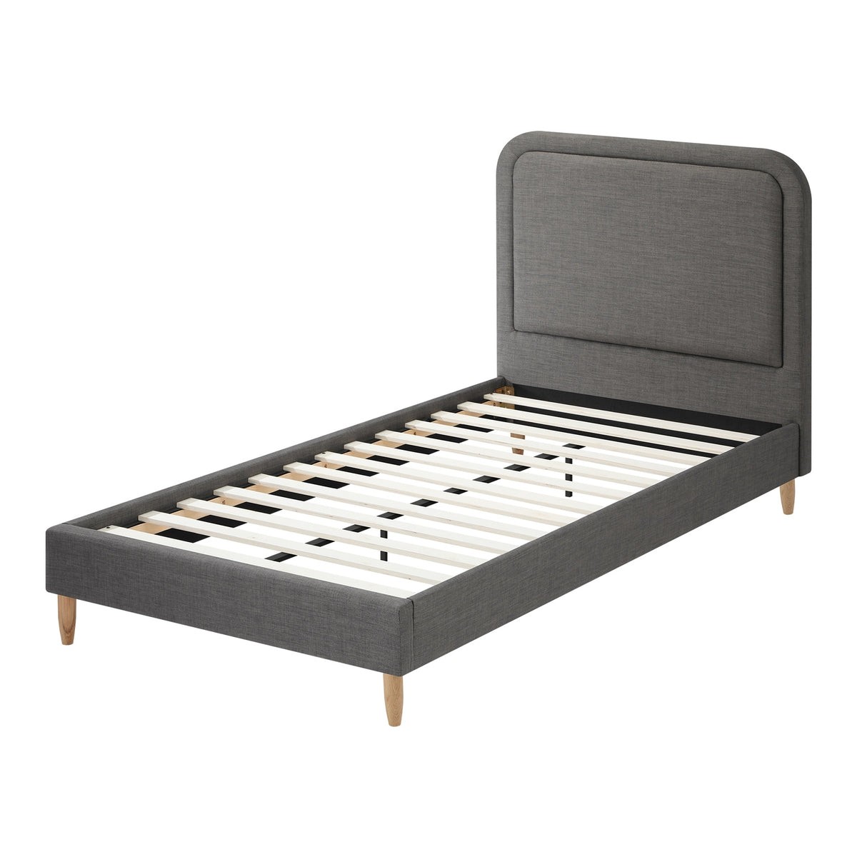 Oikiture Bed Frame King Single Beds Base Platform Fabric Grey BOB - Sunyee