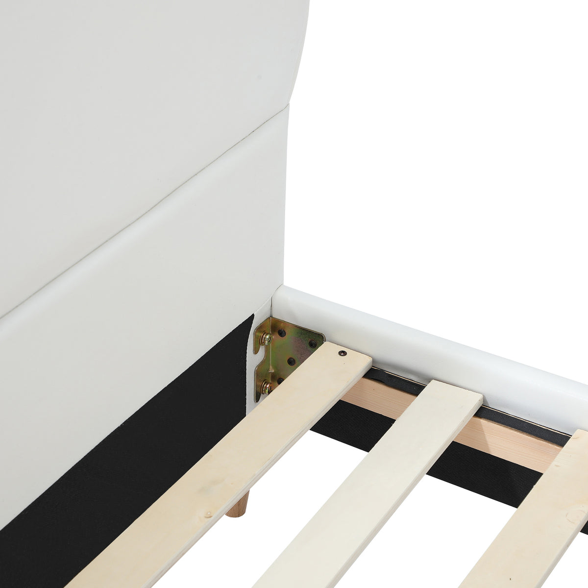 Oikiture Bed Frame Single Size Cloud Kids Bed Frame White Leather - Sunyee