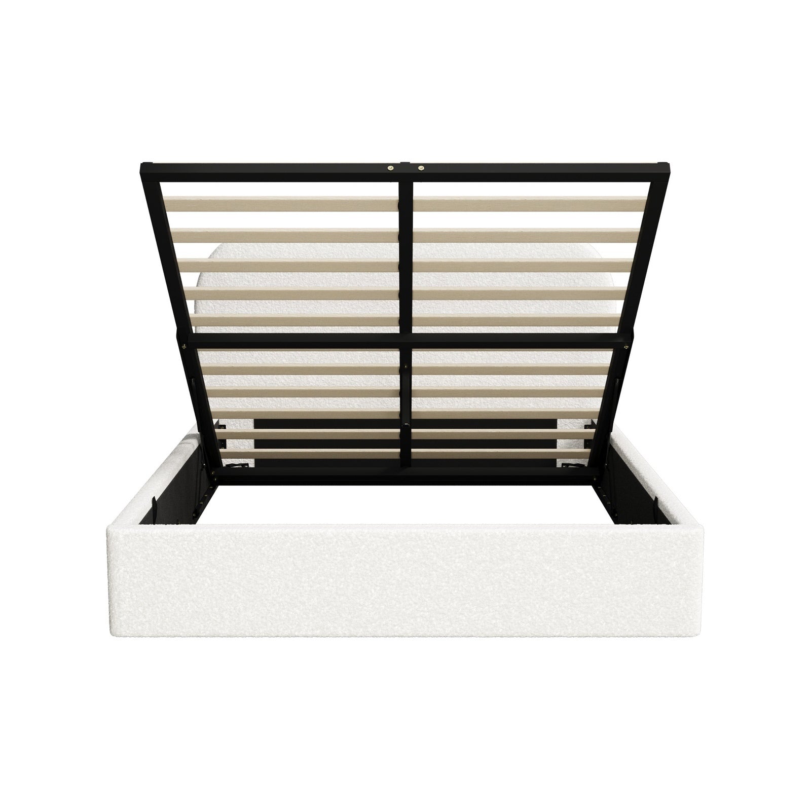 Oikiture Bed Frame Queen Double King Gas Lift Base with Storage Rounded Corner