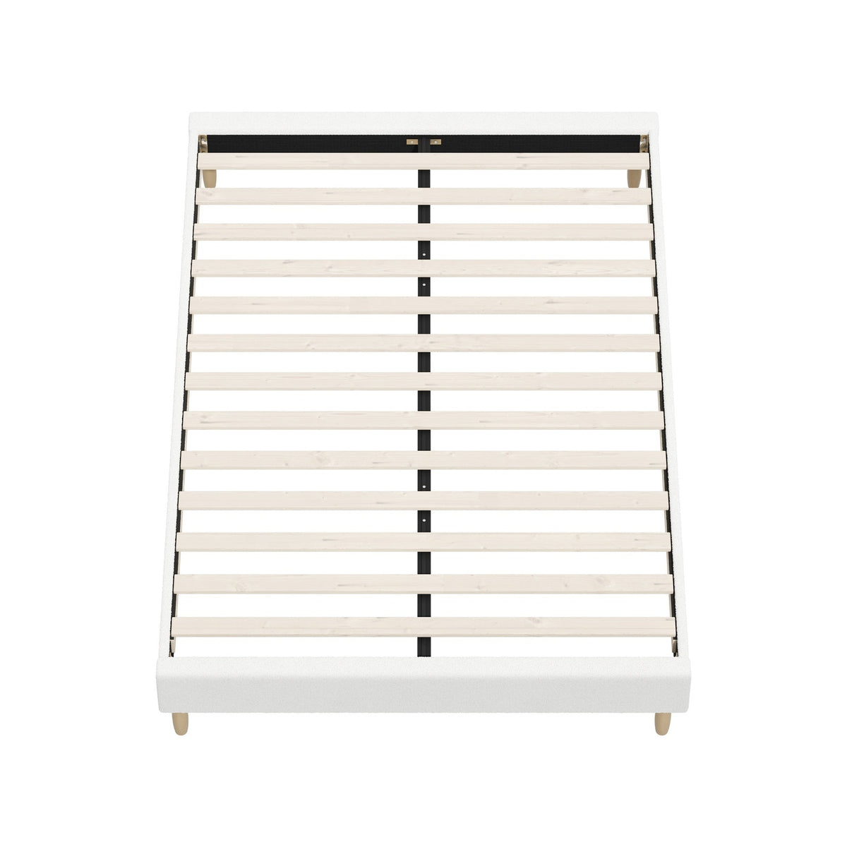 Oikiture Bed Frame Double Size Bed Base White Boucle - Sunyee