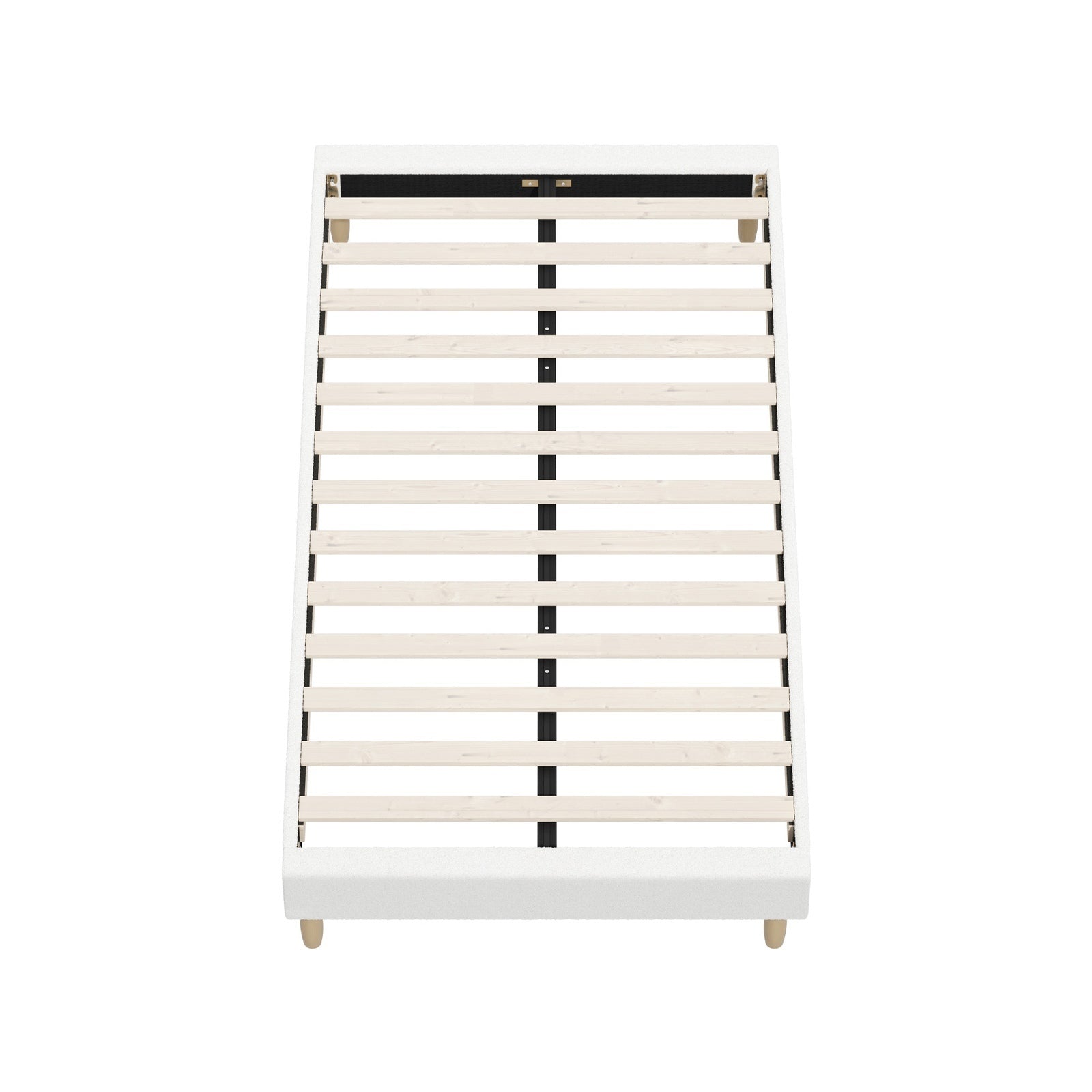 Oikiture Bed Frame King Single Size Bed Base White Boucle - Sunyee