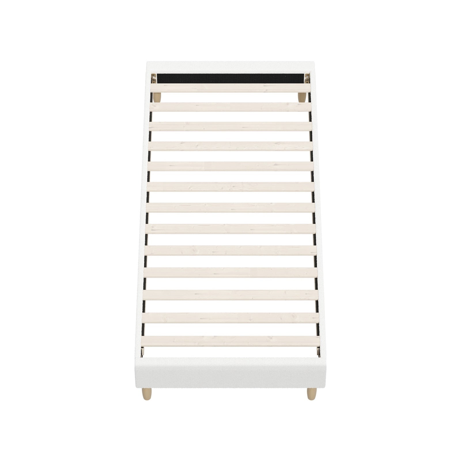 Oikiture Bed Frame Single Size Bed Base White Boucle - Sunyee
